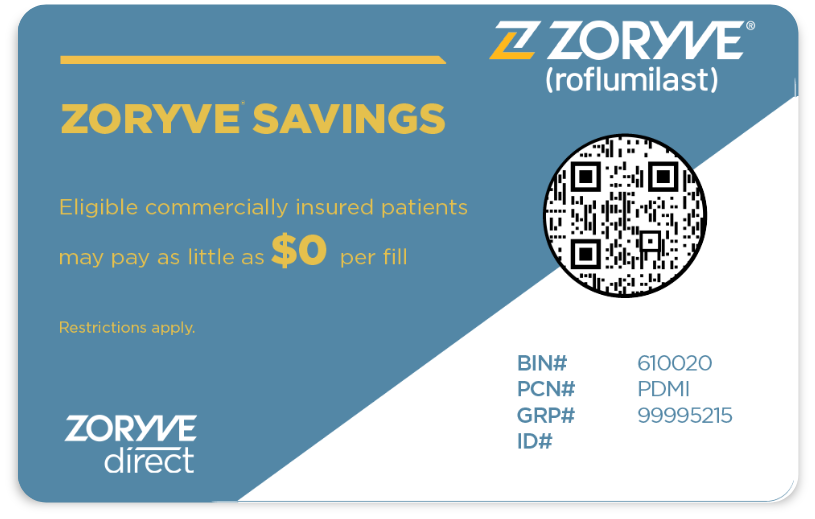 ZORYVE Direct Savings Card image