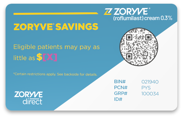 ZORYVE Direct Savings Card image